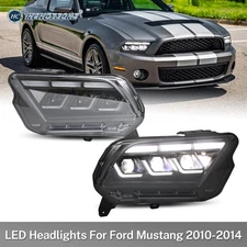 HCMOTION LED Headlights Assembly For 2010-2014 Ford Mustang Start UP Animation