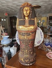 26.6" Tall Egyptian Queen Nefertiti Sarcophagus Cabinet