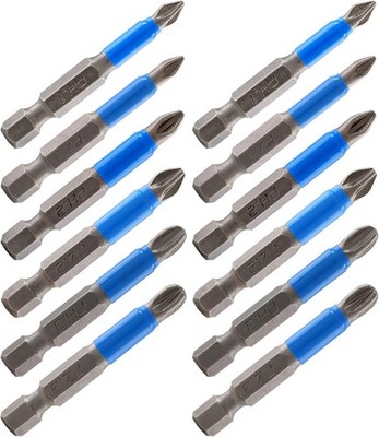 Magnetic Screwdriver Bits Set 12 Pcs Anti Slips PH1 PH2 PH3 PZ1 PZ2 PZ3