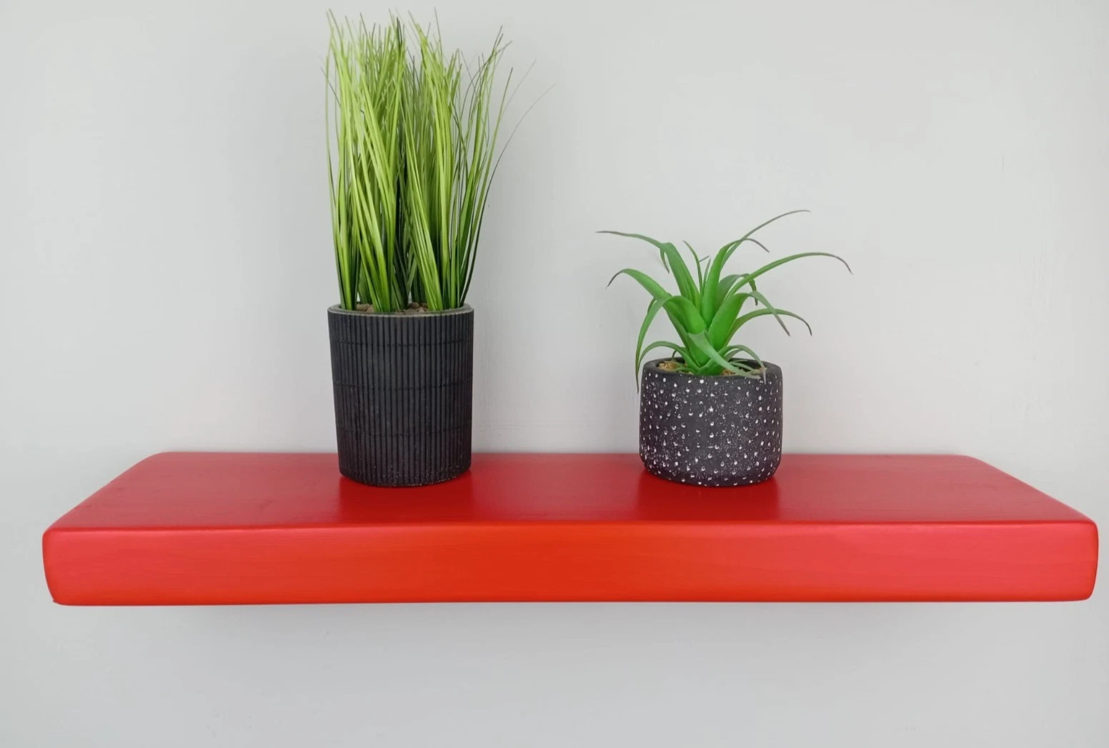 Floating Chunky Handmade Poppy Red Solid Wall Shelf 6" 7" 9"Invisible Supports