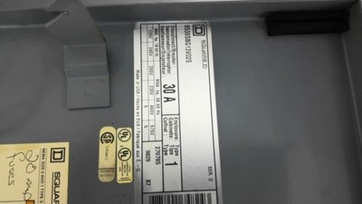 Square D 8538SBG13V02S Safety Switch 30 Amp 460 Volts Type 1