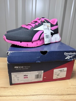 Reebok Zig Dynamica 2.0 Women s Black / Atomic Pink Size 6.5 New!