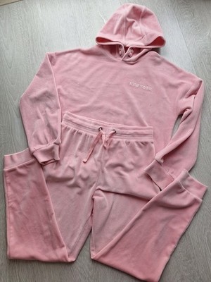 F&F Lounge-Set Velours rosa Kapuze Größe 10-11 Jahre sehr guter Zustand