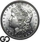 1878 8TF Morgan Silver Dollar Coin, Blast White BU++ Tougher Date