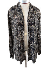 Chicos Additions blazer size 2 or L 12 open front long sleeve stretch fabric