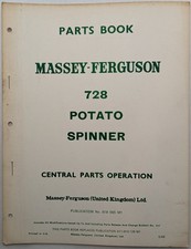 Original Massey Ferguson Parts Book For 728 Potato Spinner, c 1968, 819 129 M1
