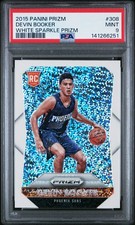 2015 PANINI PRIZM WHITE SPARKLE PRIZM #308 DEVIN BOOKER PSA 9