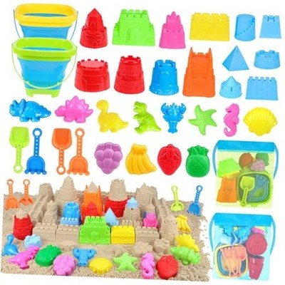 Collapsible Beach Toys Set for Kids Toddlers, Travel Sand Castle