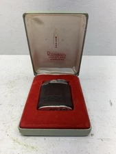 VINTAGE RARE RONSON VARAFLAME LITEGUARD WINDPROOF LEATHER LIGHTER W/ ORIG. CASE