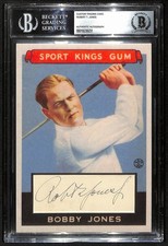 Bobby Jones Golf HOF Signed/Auto 5x7 Custom Goudey Card #38 BAS/Beckett 201310