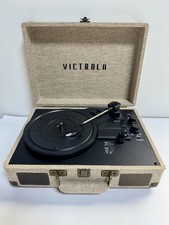 Victrola Journey Sig Turntable Record Player 33-1/3, 45 78 RPM Suitcase Cream