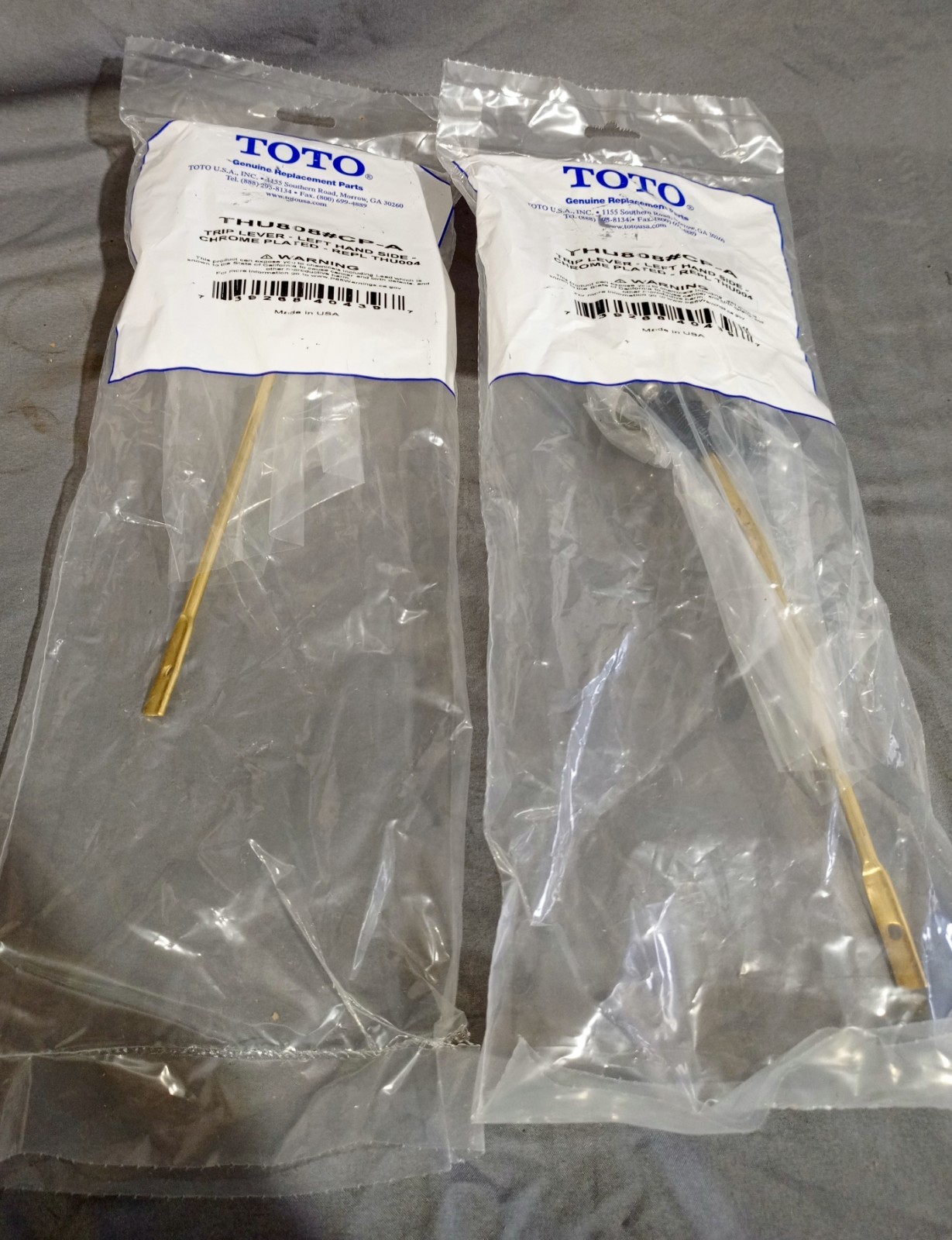 Lot Of 2 Toto Trip Lever Left Hand Side Chrome Plated