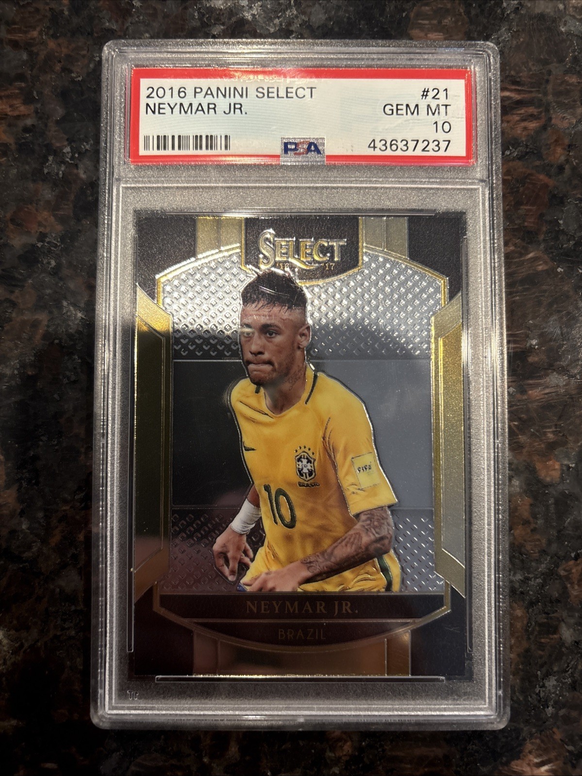 2016 Panini Soccer Select Neymar Jr Brazil Gem Mint PSA 10 #21