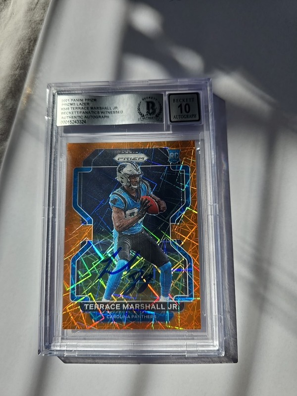 2021 Panini Prizm - Terrace Marshall Jr Rookie Prizm Lazer Beckett 10 Auto #348
