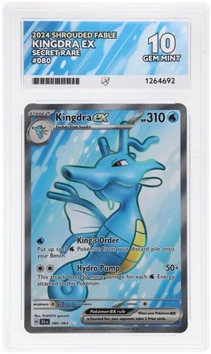 ACE 10 - Kingdra EX Full Art Secret rare 080/064 Gem Mint Pokemon Card Tcg