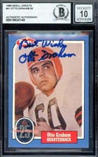 Otto Graham Gem Mint 10 Beckett BAS Signed 1988 Swell Greats Autograph