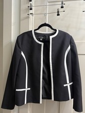 Black Label by Evan Picone Womens Blazer Size XL Black Open Front Casual Jacket