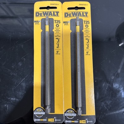 (J) DeWalt 6'' Max Fit Torx T25 Power Bit (DWA6TX25-1) 2 packs