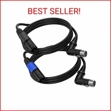 LanSenSu Right Angle XLR to Straight XLR Plug Cable, 90-Degree Female to Straigh