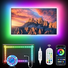 Daymeet LED Backlights, 9.8FT RGB Music Sync Lights for 32-60 Inch TV Behind, Ra