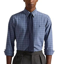 Polo Ralph Lauren Mens SZ S Oxford Button UP Shirt Classic-Fit Purple Blue Plaid