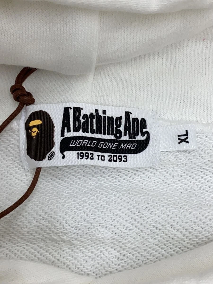 A BATHING APE (BAPE) Felpa con cappuccio BAPE A BATHING APE XL bianca cotone grafica #ED AZA