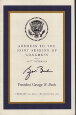 GEORGE W. BUSH - PRINTED SPEECH SIGNED IN INK CIRCA 2001