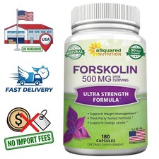 Coleus Forskohlii Root Forskolin 500mg/serving 180 Capsules - 90 Day Supply