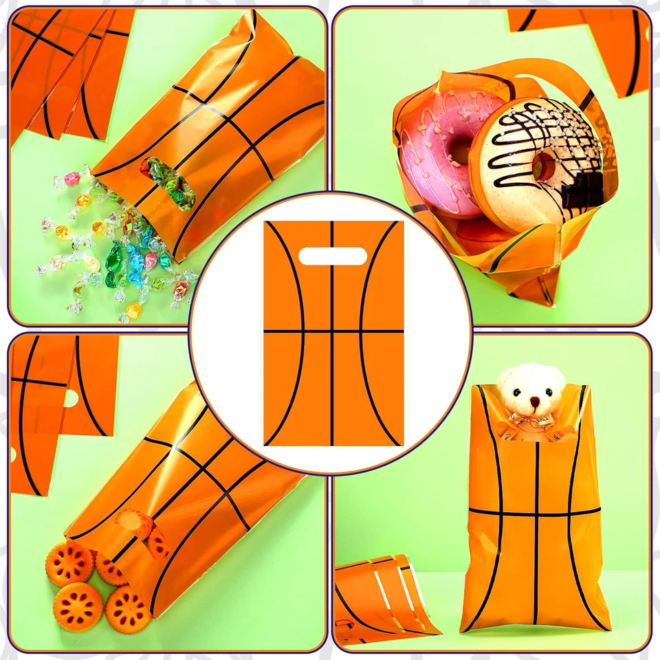50 Piezas Bolsas de Artículos de Baloncesto Baloncesto Golosinas Bolsas de Caramelos Plástico Fiesta Favor Gi Foto 4 de 4
