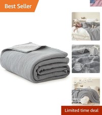 100 Cotton Muslin Blanket Twin Size, Lightweight Breathable 4 Layering Gauze...