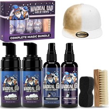 Hat Cleaning Kit 4-Step Foam Headwear Cleaner with Brush Deodorizer Protec