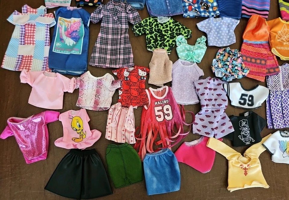 Lot Of Barbie Curvy Doll Clothes, Dresses, Tops, Skirts and Shorts - Image 2 of 4