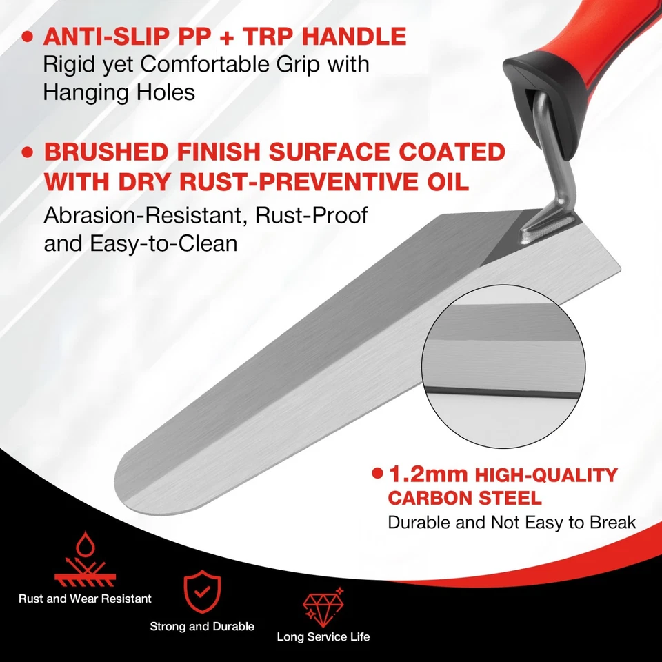 SHALL 3-Piece Masonry Tools Set,for Concrete, Cement,Plaster,Tile. - Image 3 of 4