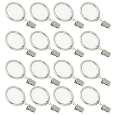 16 Pack Curtain Rings with Clips Window Clip Rings Curtain Hooks Hangers