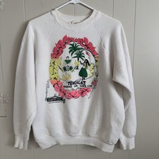 "Teauila's Hawaii on Cape Cod" Souvenir Sweatshirt Made In USA White Men M GUC