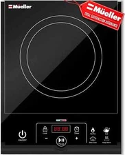 RapidTherm Portable Induction Cooktop, 1800W, 8 Temp Levels, LED Display