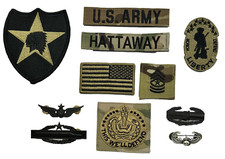 11 US ARMY patch Set Multicam 2nd ID Minute Man Sergeant Major Hattaway