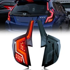 Led Sequential Black Tail Lights For Honda Fit 2014-2020 Animation Rear Lamps