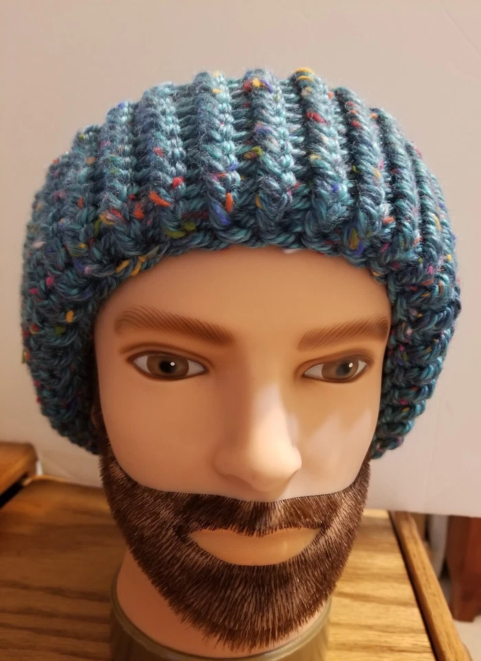 XL Multicolor Turquesa Mezcla de Lana X Grueso y Cálido Suave Tejido a Mano 100% Hecho a Mano Foto 3 de 4