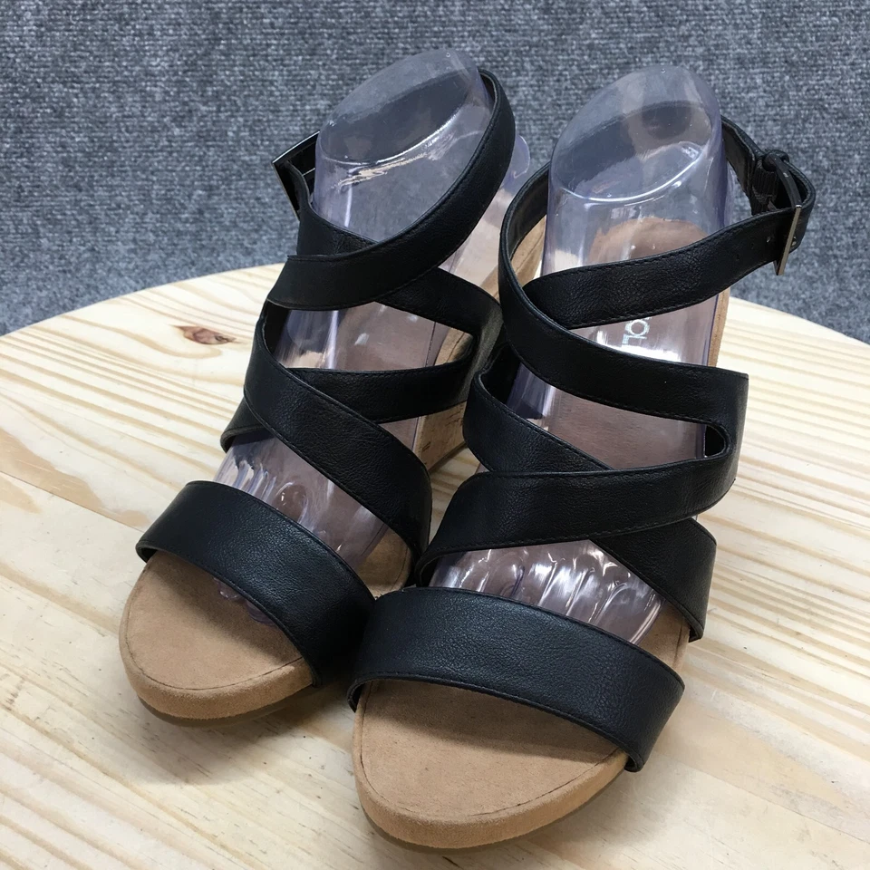 Sandalias Aerosoles Mujer 10 M Plateadas Felpa Gladiador Negras Informales Tacones de Cuña Foto 3 de 4