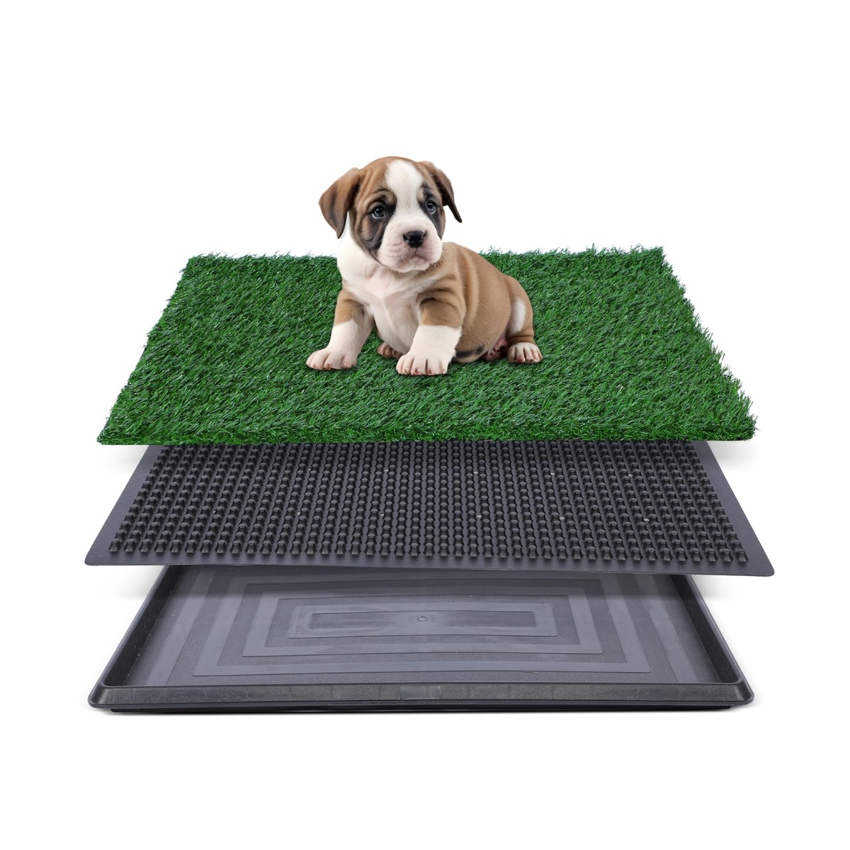 FluffyDream Artificial Grass for Dog Potty Strong Absorbency Grass Pad with  Tray