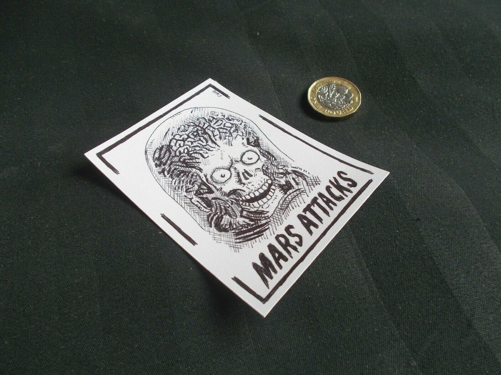 Mars Attacks Ink ACEO Sketch Card Mars Attacks! Movie Alien B (ink) | eBay