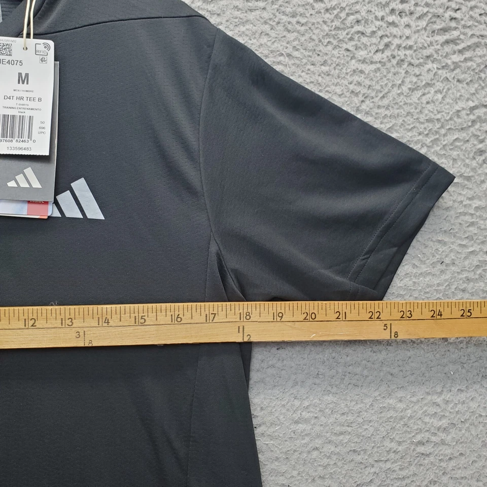 Adidas Training T Shirt Men's M Black Slim Fit Short Sleeve Crew Neck Pullover - Image 4 of 4