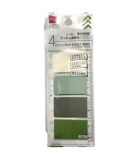 Japanese Stationery Page Flags Marker, Green Sage Ombré Translucent Sticky Notes