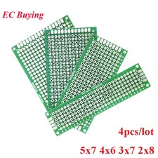 4pcs/lot 2x8 3x7 4x6 5x7 Double Side Copper Prototype PCB Printed Circuit Board