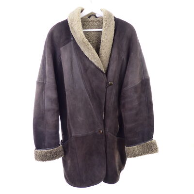 ELEMENTS Mantel Jacke Lammfellmantel Lammfell Braun 42 XL