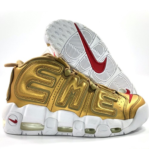 Nike Air More Uptempo Supreme Suptempo Gold White Red 902290-700 Men's 6 |  eBay