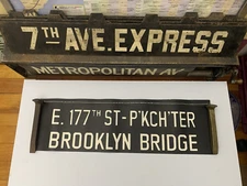 NYC SUBWAY ROLL SIGN IRT 1949 BROOKLYN BRIDGE MANHATTAN RIVER PARKCHESTER BRONX