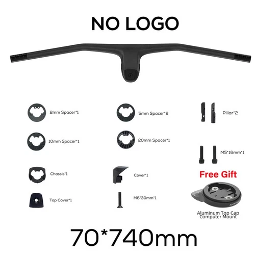 Full Carbon MTB Bicycle Integrated Cockpit Handlebar 740-780mm -20° UD Matte - Picture 24 of 48