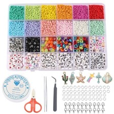 2mm Glass Seed Beads for Jewelry Making Kit With Small Craft Beads Tool Set